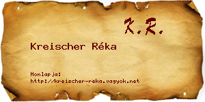 Kreischer Réka névjegykártya