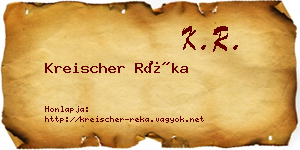 Kreischer Réka névjegykártya